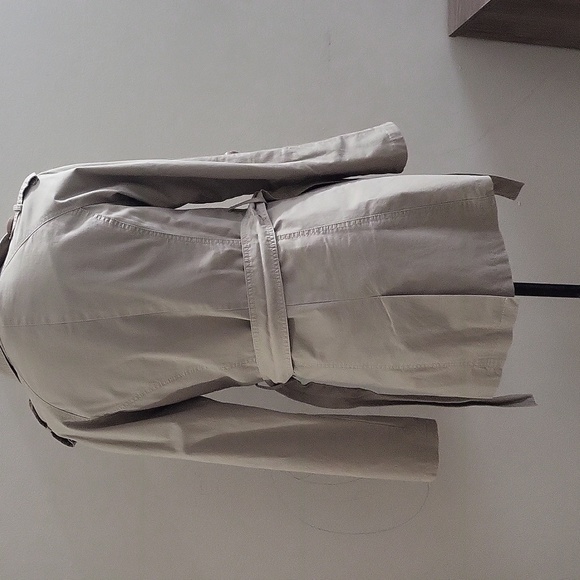 100% Cotton Beige Cream Trench Coat/Jacket in Size Small - Picture 2 of 14